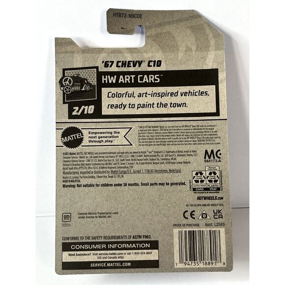 Hot Wheels '67 Chevy C10 Art Cars Keep Driving 2021 Diecast 1:64 - Picture 7 of 7